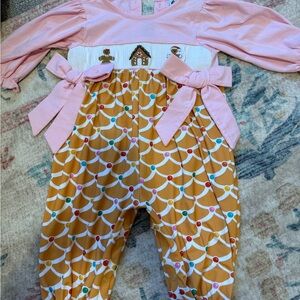 Pink  Baby Romper with Bow Details